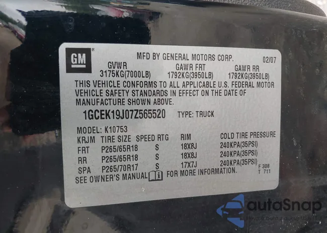 1GCEK19J07Z565520: 39809544