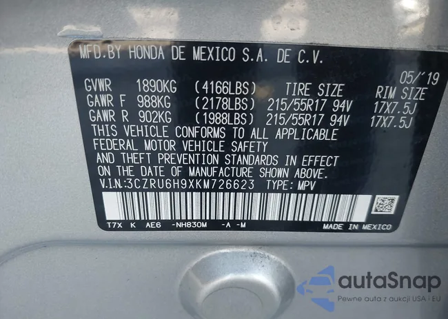 3CZRU6H9XKM726623: 39819046