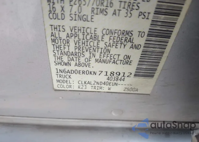 1N6AD0ER0KN718912: 39821134