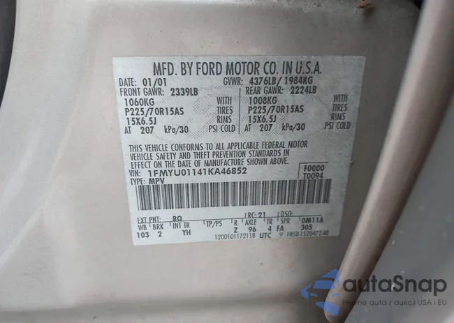 1FMYU01141KA46852: 39822668