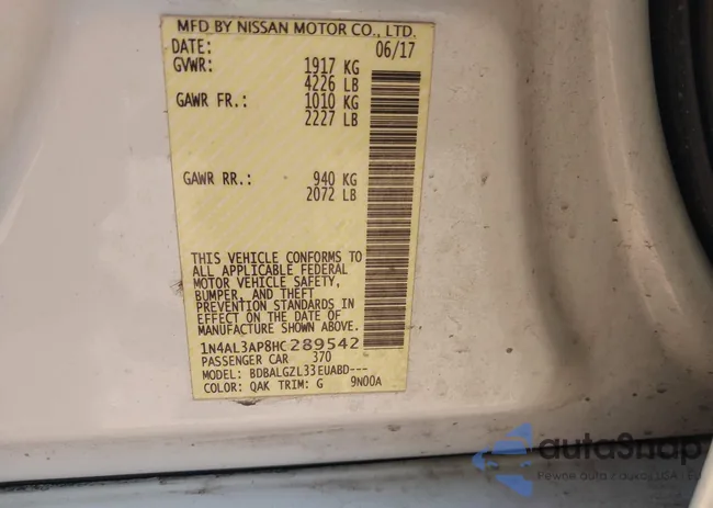 1N4AL3AP8HC289542: 39822487