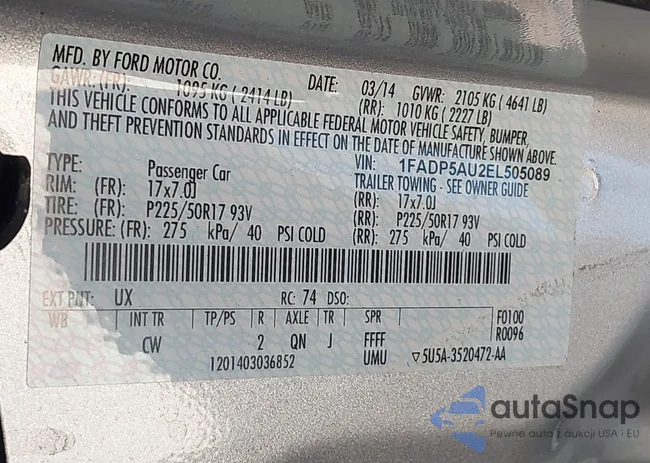 1FADP5AU2EL505089: 39828239