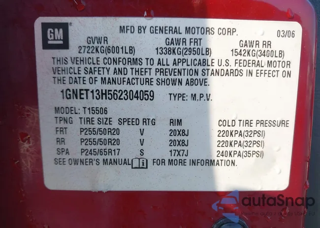 1GNET13H562304059: 39829481