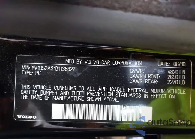 YV1952AS1B1136827: 39834789