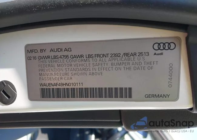 WAUENAF49HN010111: 39837801