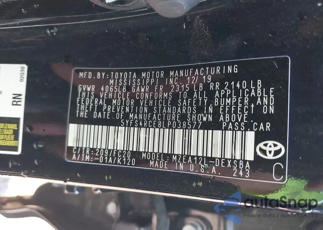 5YFS4RCE8LP038577: 39846519