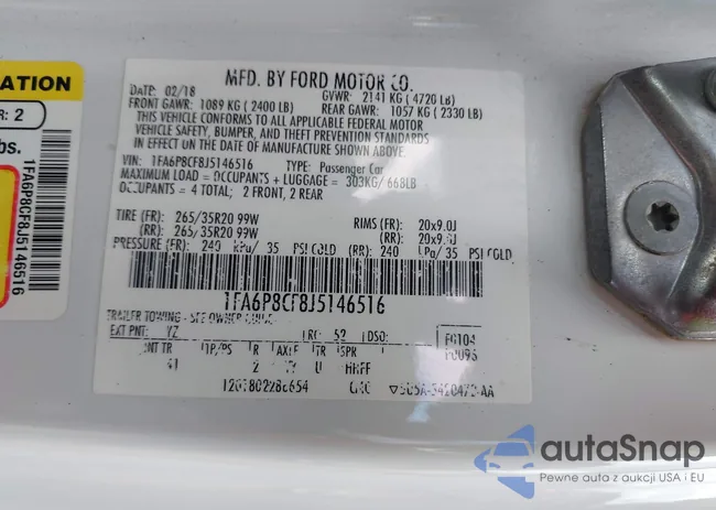 1FA6P8CF8J5146516: 39847924