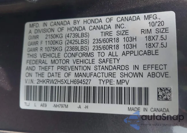 2HKRW2H5XLH694527: 39850360