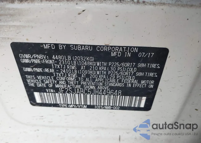 JF2SJABC5JH449648: 39853861