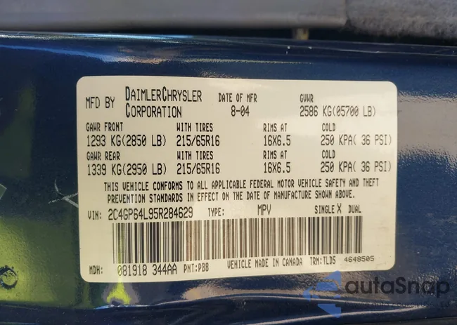 2C4GP64L95R284629: 39856053