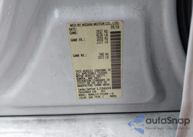 1N4AL3AP5HC129604: 39856546