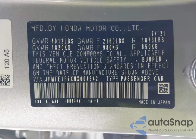 JHMFE1F7XNX004642: 39863932