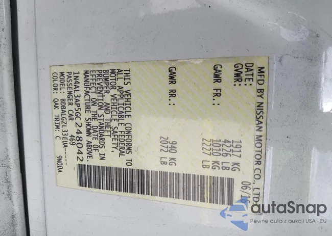 1N4AL3AP5GC248042: 39869669