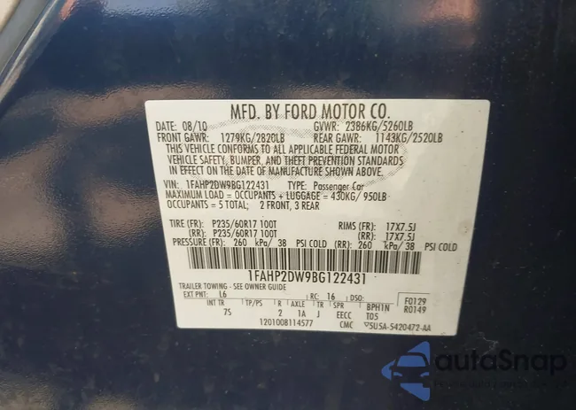 1FAHP2DW9BG122431: 39885339