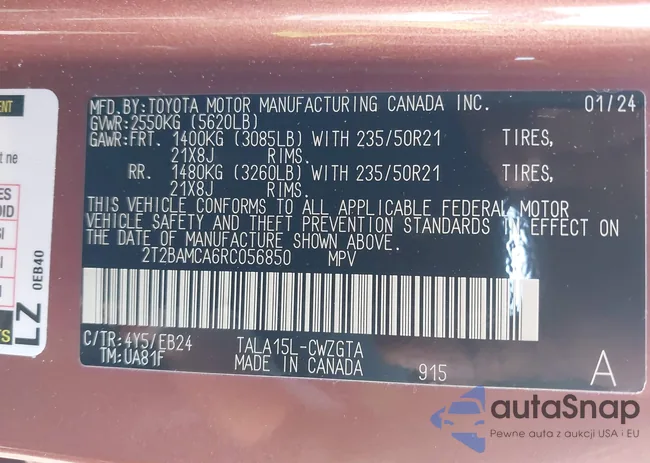 2T2BAMCA6RC056850: 39891418