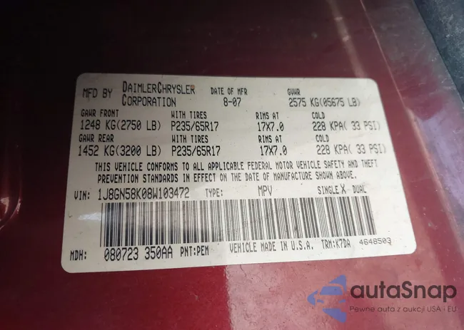 1J8GN58K08W103472: 39897814