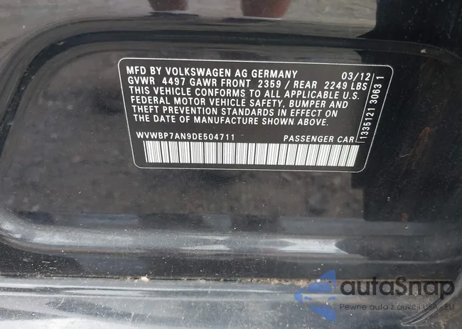 WVWBP7AN9DE504711: 39897104