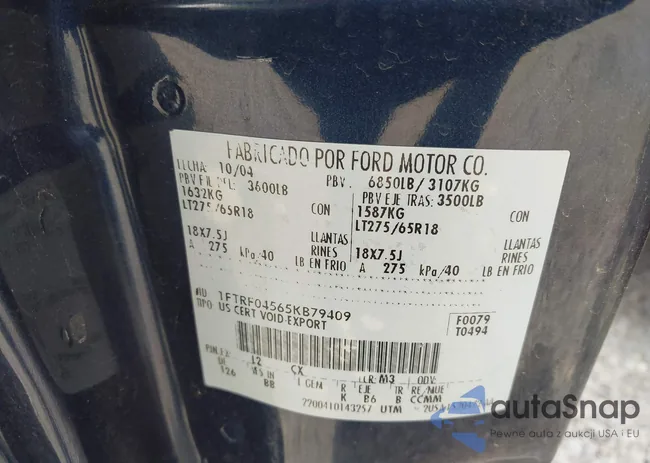 1FTRF04565KB79409: 39905588