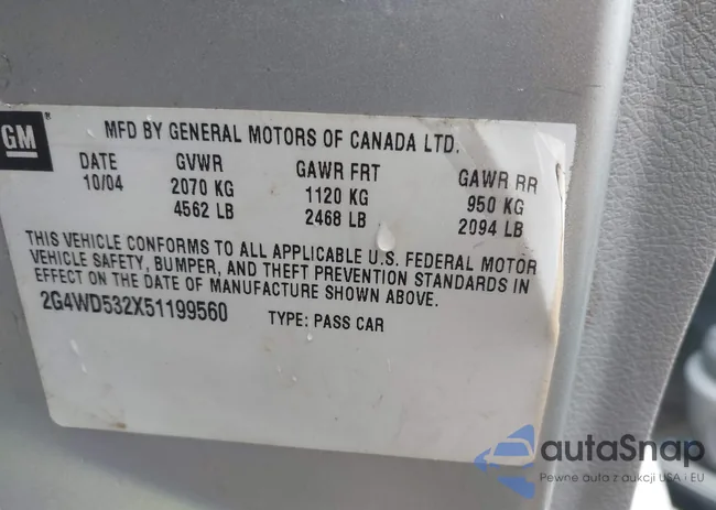 2G4WD532X51199560: 39908407