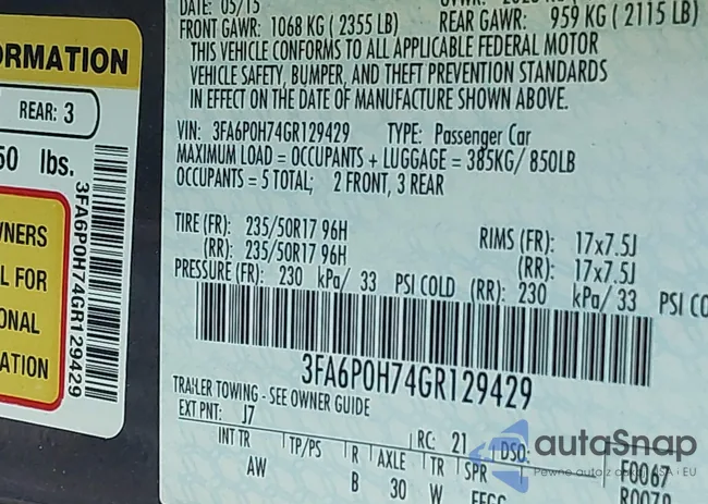 3FA6P0H74GR129429: 40910925