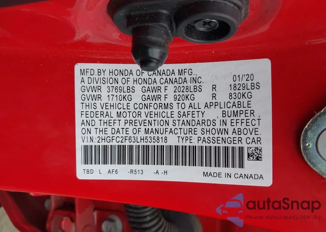 2HGFC2F63LH535818: 40912036