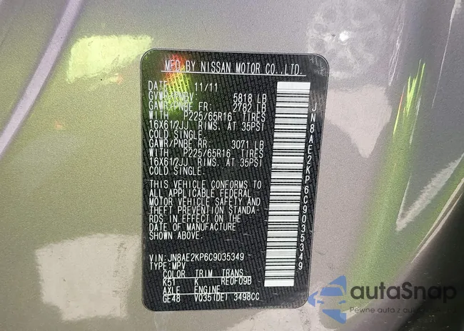 JN8AE2KP6C9035349: 40912261