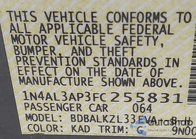 1N4AL3AP3FC255831: 40912352