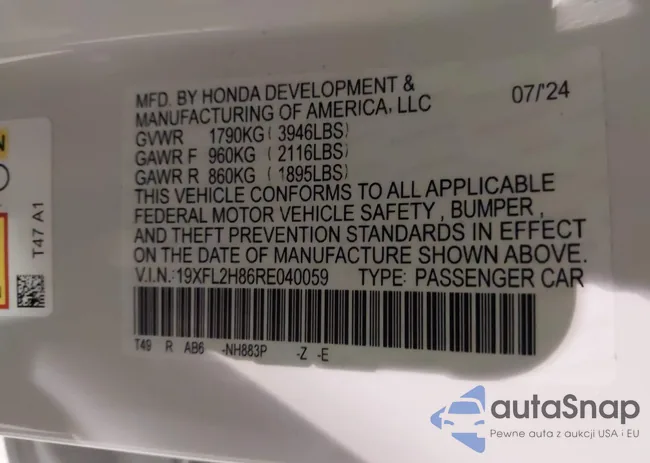 19XFL2H86RE040059: 40912480