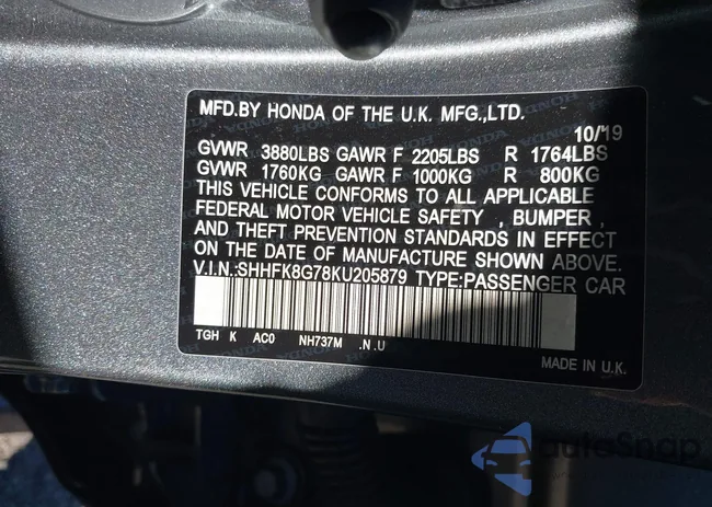 SHHFK8G78KU205879: 40914081