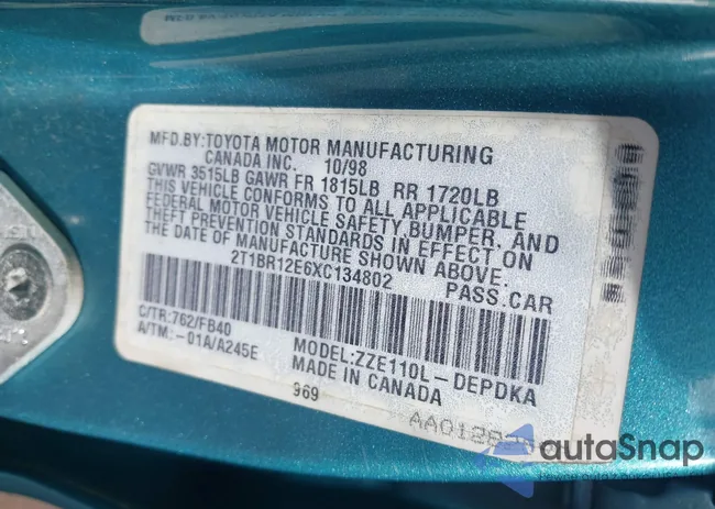 2T1BR12E6XC134802: 40914119