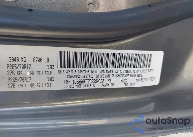 1C6RR6FT7DS590622: 40913509