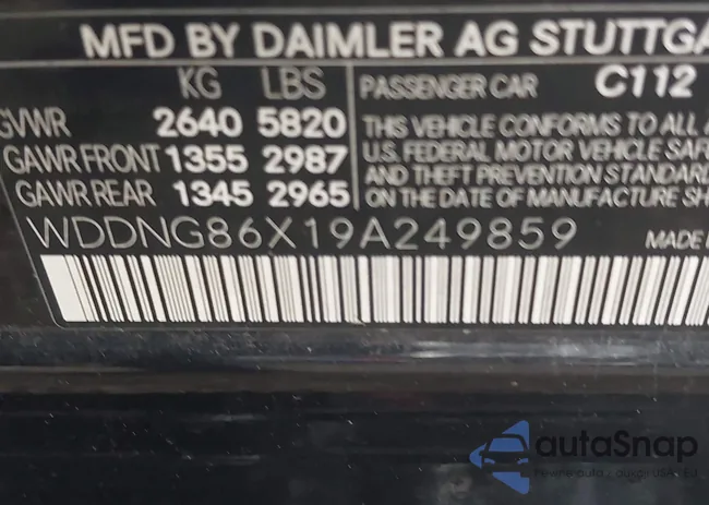 WDDNG86X19A249859: 40914492