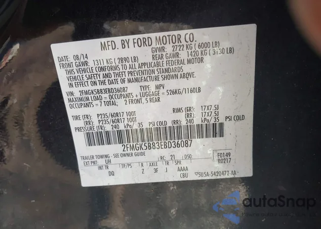 2FMGK5B83EBD36087: 40917094