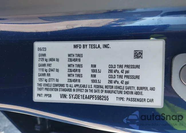 5YJ3E1EA4PF598255: 40917204