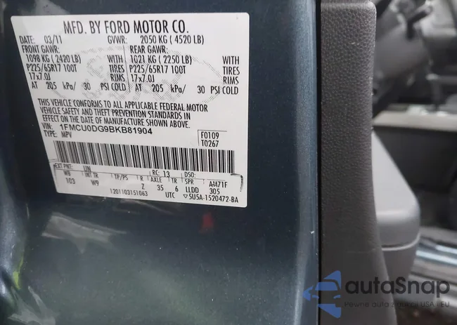 1FMCU0DG9BKB81904: 40917875