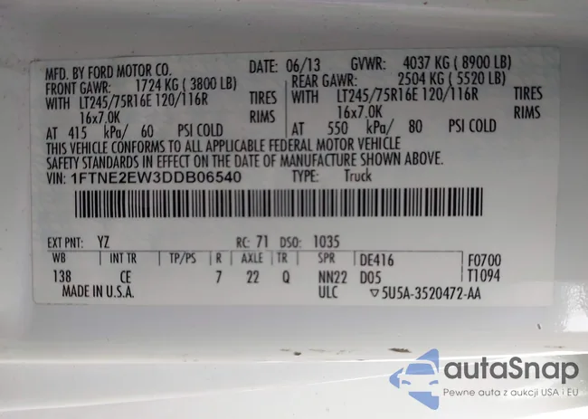 1FTNE2EW3DDB06540: 40918103