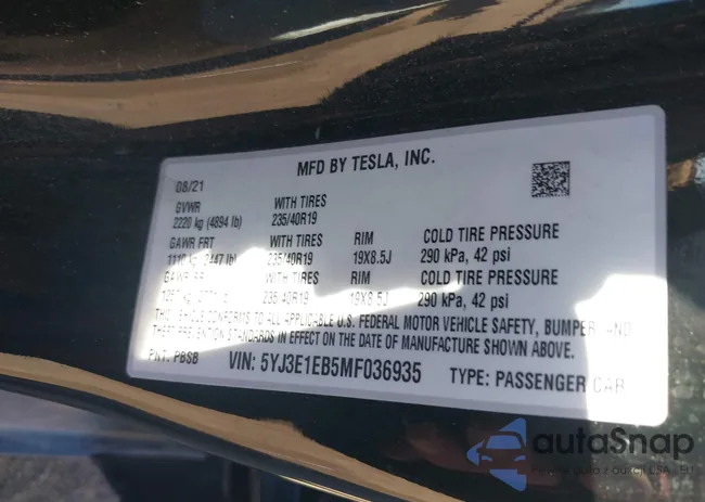 5YJ3E1EB5MF036935: 40917543