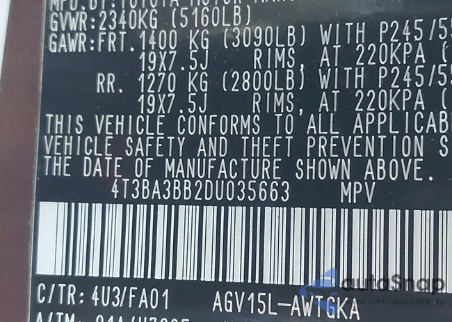 4T3BA3BB2DU035663: 40920258