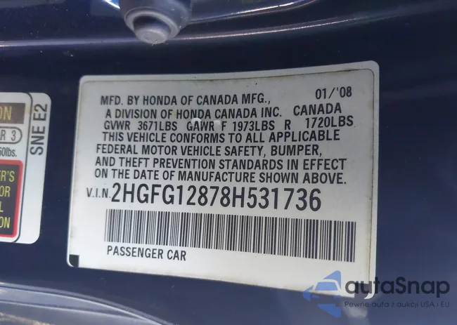 2HGFG12878H531736: 40921715