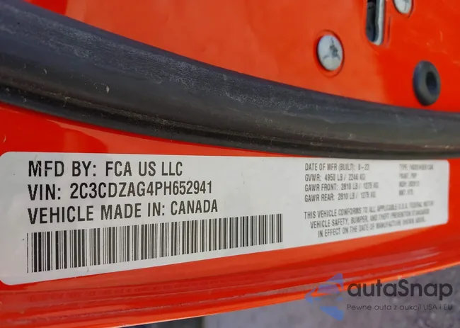 2C3CDZAG4PH652941: 40922002