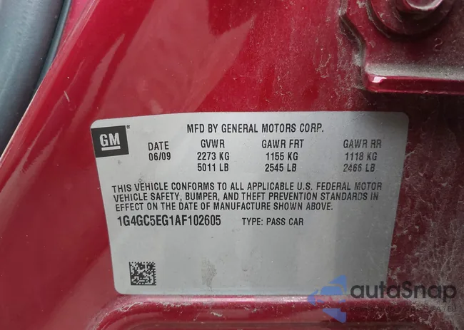 1G4GC5EG1AF102605: 40924857