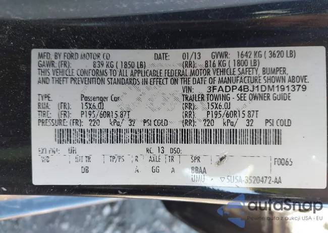 3FADP4BJ1DM191379: 40925960