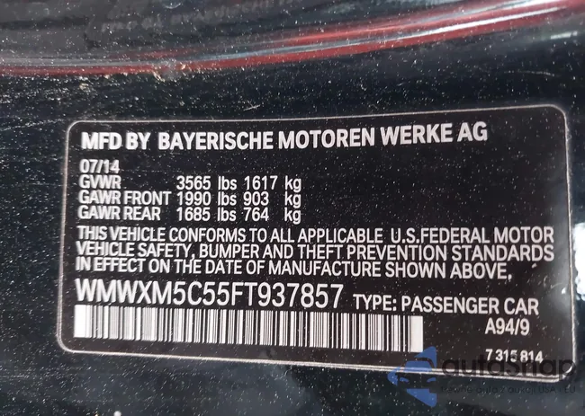 WMWXM5C55FT937857: 40926800