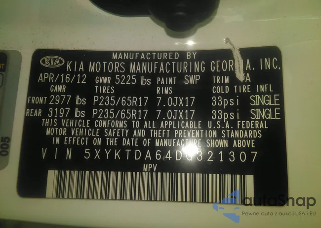 5XYKTDA64DG321307: 40927079