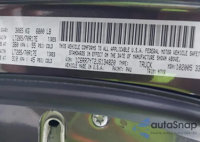 1C6RR7YT2JS134820: 40931182