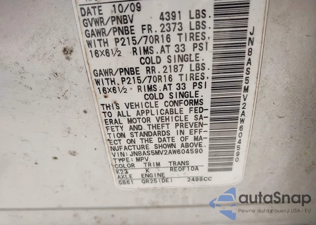 JN8AS5MV2AW604590: 40930630