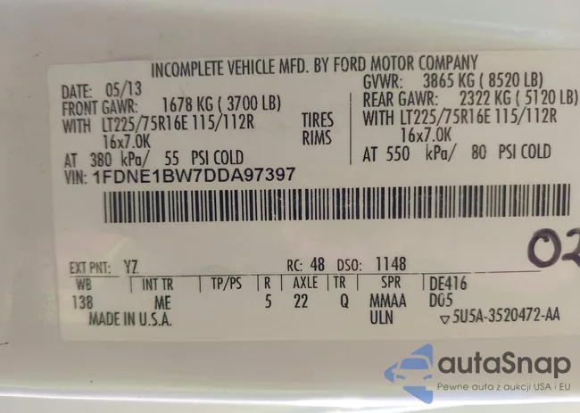 1FDNE1BW7DDA97397: 40931759