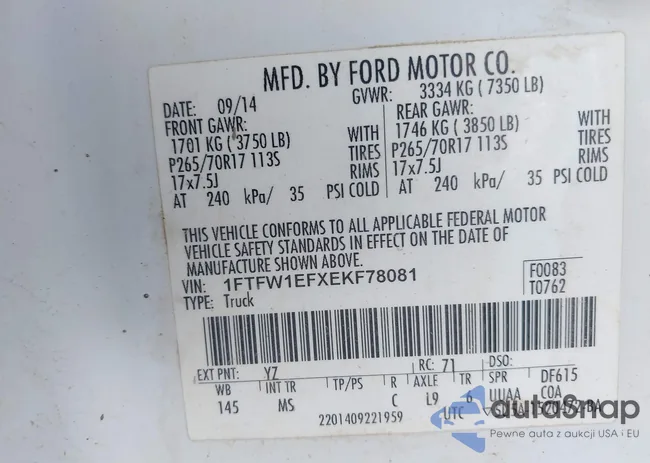 1FTFW1EFXEKF78081: 40931456