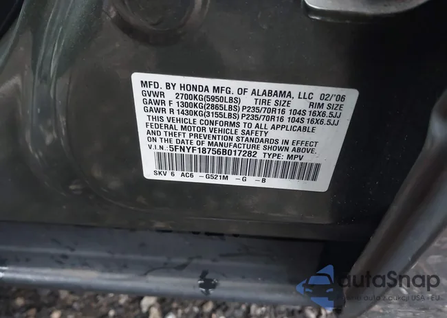 5FNYF18756B017282: 40933767