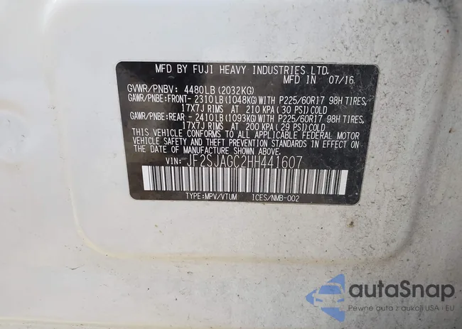 JF2SJAGC2HH441607: 40939843